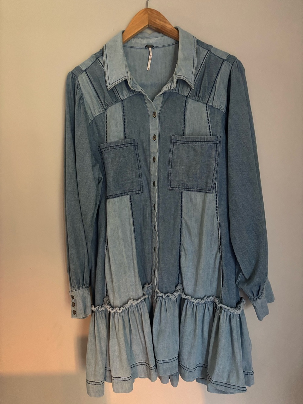 Free People Sunburst Denim Mini Dress - Picture 4 of 6